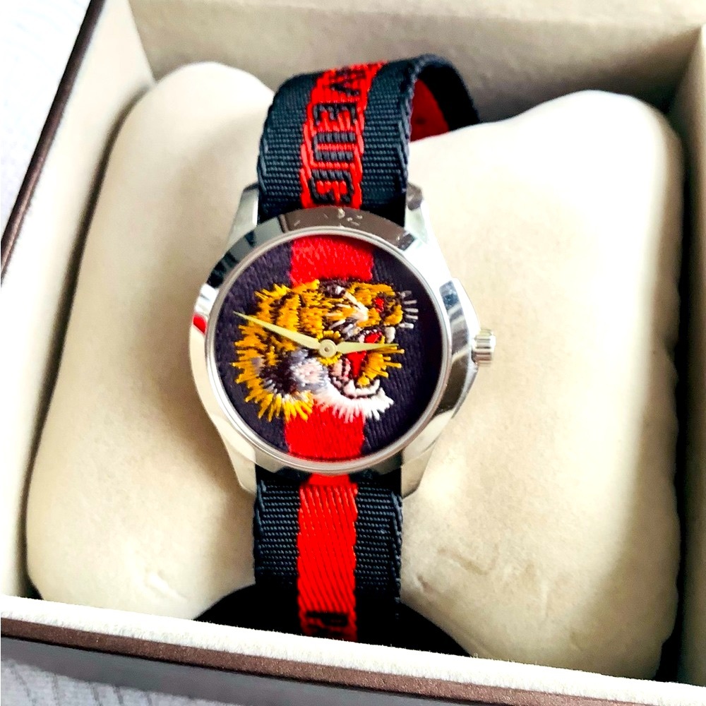 Gucci Tiger🐯Watch Le Marche Des Merveilles Nylon Strap 🔥🔥🔥